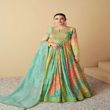 DESINER FLOOR LENGTH 2 PCS DRESS IN MUSLIN COTTON