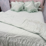ROYAL LOOK KING SIZE TO SUPER KING SIZE 6 PCS BEDCOVER WITH FRILL AND EMBROIDERED COMFRTER