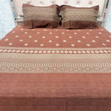 SUMMER QUEEN SIZE PURE COTTON JACCARAD PRINT FLAT BEDSHEET SET