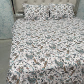 SUMMER PURE COTTON JAIPURI STYLE SUPER KING SIZE BEDSHEET SET