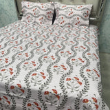 SUMMER QUEEN SIZE PURE COTTON FLAT BEDSHEET SET