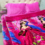 KIDS CHARACTER 4 PCS QUILT SET – DOUBLE/QUEEN BEDSHEET & SUPER WARM SINGLE QUILT, SOFT PREMIUM ANTI-SKID BEDDING