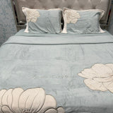 WINTER LUXURIOUS EMBROIDERY DUVET COVER SET ( 4 PCS) KING SIZE BEDHSEET FIT ON SUPER KING SIZE AS WELL