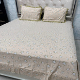 SUPER KING SIZE 100% COTTON BEDSHEET – MINIMAL FLORAL DESIGN