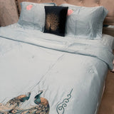 MONTE CARLO PEACOAK DESIGN 4 PCS SATIN FABRIC COMFORTER SET