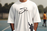 PURE WHITE T-SHIRT WITH LOIN FACE BACK