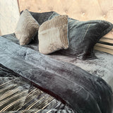 PREMIUM 6 PIECES VELVET QUILT SET IN SUPER KING SIZE