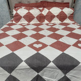SUMMER SUPER KING SIZE GLACÉ COTTON BEDSHEET WITH 4 PILLOW COVERS