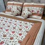 ROYAL LOOK SILK SATIN 5 PCS KING SIZE BEDCOVER SET WITH EMBROIDERY