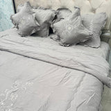 ROYAL LOOK KING SIZE TO SUPER KING SIZE 6 PCS BEDCOVER WITH FRILL AND EMBROIDERED COMFRTER