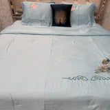 MONTE CARLO PEACOAK DESIGN 4 PCS SATIN FABRIC COMFORTER SET