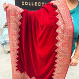 PAKISTANI PREMIUM RED VELVET SHAWL WITH KANI WORK & SOFT COTTON LINING ❤️✨