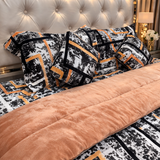 SUPER KING SIZE 6 PCS QUILT SET WITH SUPER KING SIZE BEDSHEET ( ANTI ALLERGIC, MICRO FIBRE SET)