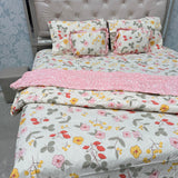 6 PIECE GLACÉ COTTON COMFORTER SET – DOUBLE TO QUEEN SIZE WITH 2 FILLED CUSHIONS