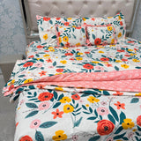 6 PIECE GLACÉ COTTON COMFORTER SET – DOUBLE TO QUEEN SIZE WITH 2 FILLED CUSHIONS