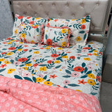 6 PIECE GLACÉ COTTON COMFORTER SET – DOUBLE TO QUEEN SIZE WITH 2 FILLED CUSHIONS