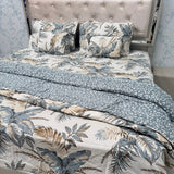 6 PIECE GLACÉ COTTON COMFORTER SET – DOUBLE TO QUEEN SIZE WITH 2 FILLED CUSHIONS