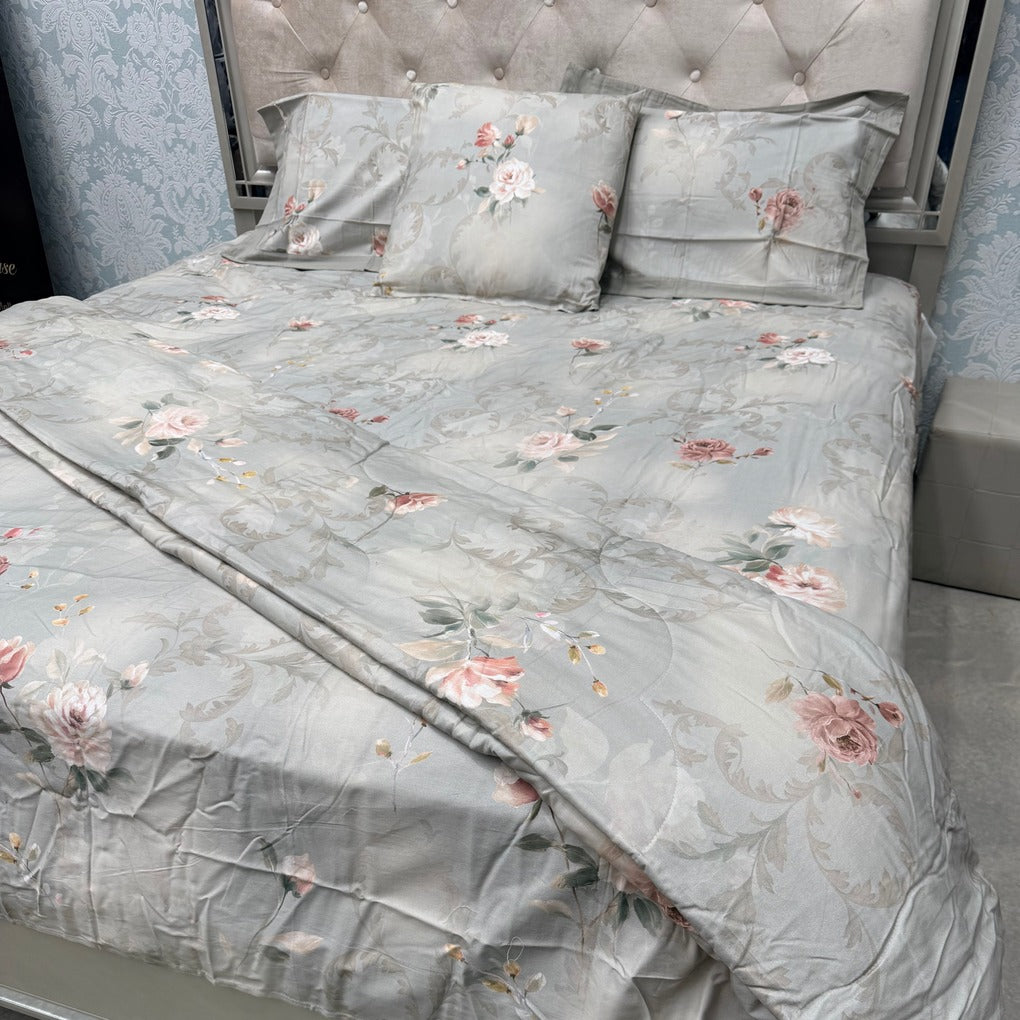 BRANDED PREMIUM 5-PIECE 100% COTTON COMFORTER SET WITH MATCHING CUSHION – SUMMER COLLECTION