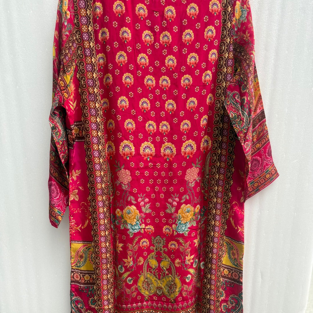 PUNJABI PARTY WEAR 3 PCS SUIT WITH  PANT IN CRAPE