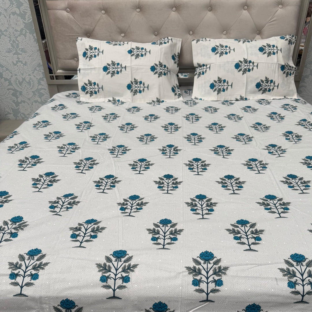SUMMER SUPER KING SIZE PURE COTTON BEDSHEETSET