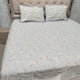 SUPER KING SIZE 100% PURE COTTON BEDSHEET – MINIMAL FLORAL DESIGN