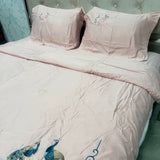 MONTY CARLO PEACOCK DESIGN 4 PCS QUEEN SIZE COMFORTER SET