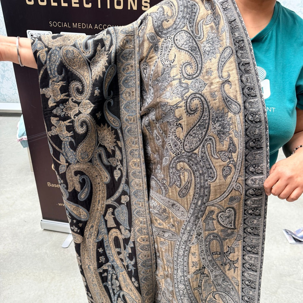 PAKISTANI DO RUKHA (ਦੋ ਰੁੱਖਾ ) TRIPLE KANI PASHMINA SHAWL