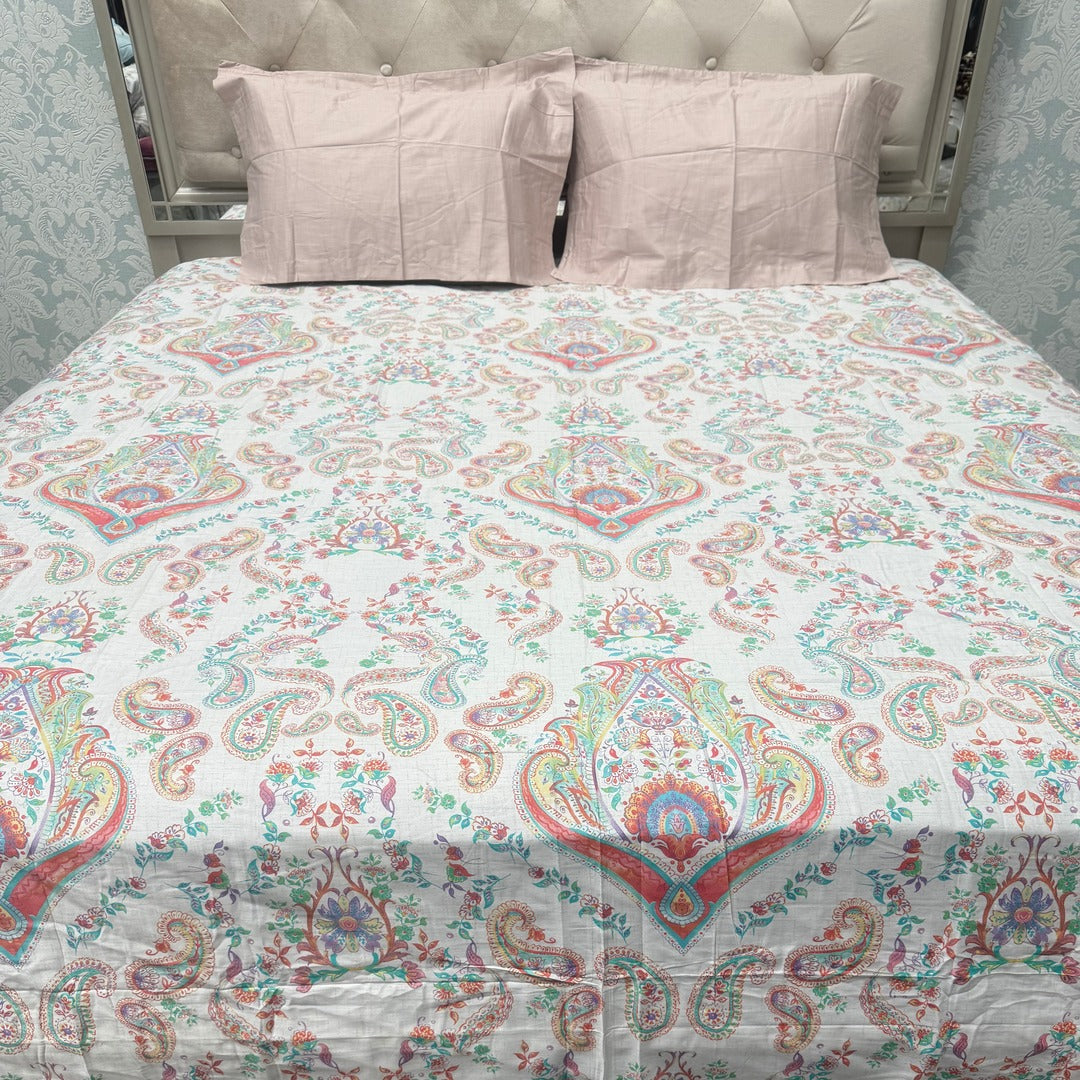 SUMMER SUPER KING SIZE ( JUBMO SIZE) FLAT MUSLIN PURE COTTON BEDHSEET SET