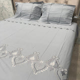 SUMMER BRANDEDPURE COTTON DESINER SUPER KING EMBROIDERY BEDSHEET SET