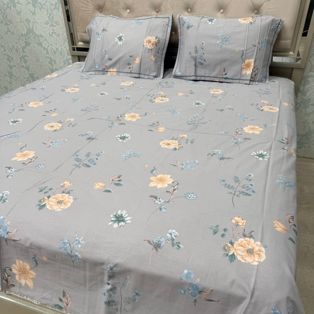 SUMMER QUEEN SIZE PURE COTTON FLAT BEDSHEET SET