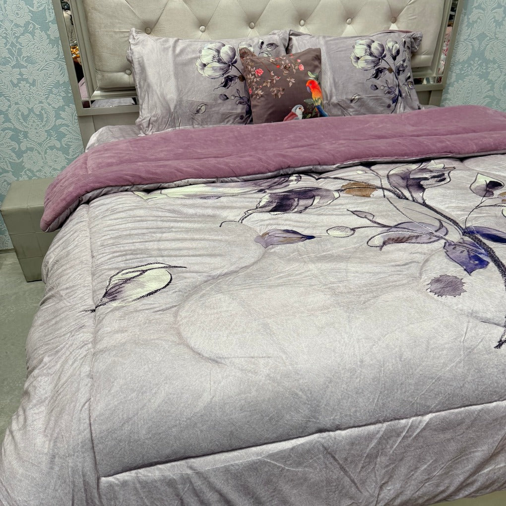 ROSEPETEL DIGITAL FLORAL PRINT QUILT SET | SUPER WARM & SOFT | QUEEN/KING