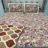 SUMMER JAIPURI STYLE QUILTED REVERSIBLE KING AND QUEEN SIZE PURE COTTON BEDCOVER SET ( NOT FOR SUPER KING )