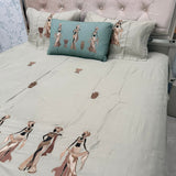 BLACK BEAUTY – SUPER KING 100% PURE COTTON 5-PIECE LUXURY EMBROIDERED BEDSHEET SET