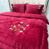 WINTER FLORENCE 5 PCS QUILT SET WITH MICRO FIBRE FILLING AND FRILL LARGE BEDHSEET