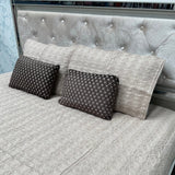 SUMMER DESINER 5 PCS KING SIZE BEDCOVER WITH 2 VELVET CUSIONS