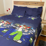 KIDS GLACÉ COTTON CARTOON PRINT BEDSHEET