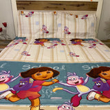 KIDS GLACÉ COTTON CARTOON PRINT BEDSHEET