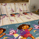 KIDS GLACÉ COTTON CARTOON PRINT BEDSHEET