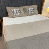 SUMMER PURE COTTON 3 PCS QUEEN SIZE FITTED BEDSHEET