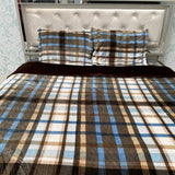 WINTER 4 PCS CHECK DESIGN KING SIZE QUILT COVER SET