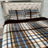 WINTER 4 PCS CHECK DESIGN KING SIZE QUILT COVER SET