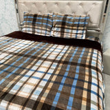 WINTER 4 PCS CHECK DESIGN KING SIZE QUILT COVER SET