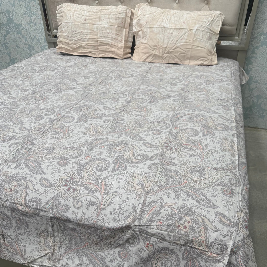SUMMER QUEEN SIZE PURE COTTON FLAT BEDSHEET SET