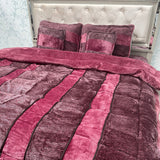 DESINER 6 PCS SUPER KING SIZE QUILT SET IN VELVET ( machine washable)