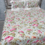 SUMMER JAIPURI PRINT PURE COTTON SUPER KING SOZE BEDSHEET SET