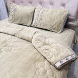 LUXURY KING SIZE VELVET QUILT SET 4 PIECE – PREMIUM WARM SOFT DESIGNER BEDDING SET (AUSTRALIAN FIT)