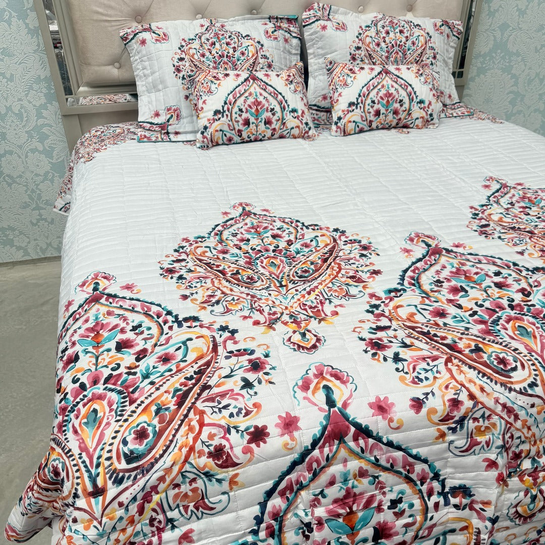 SUMMER JAIPURI STYLE 5 PCS KING SIZE BEDCOVER SET
