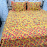 JAIPURI PRINT PURE COTTON TRADITIONAL FLAT SUPER KING BEDSHEET SET