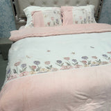 DESIGNER QUEEN TO KING SIZE QUILT SET – FULL EMBROIDERY WARM QUILT, BEDSHEET, PILLOW COVERS & CUSHIONS LUXURY BEDDING SET