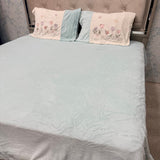 LUXURY PLAIN EMBROIDERED BED SHEET SET – QUEEN TO KING FIT